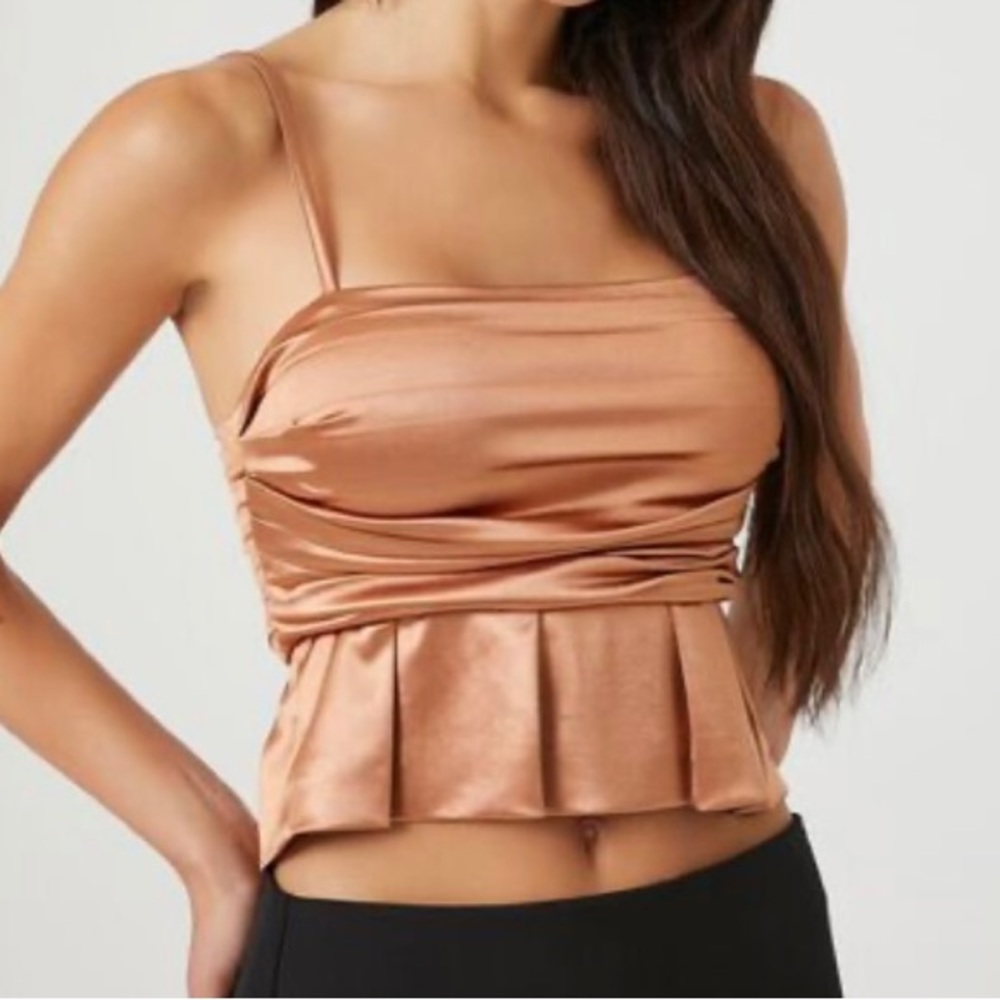 Satin Cropped Cami - Picture 2 of 4